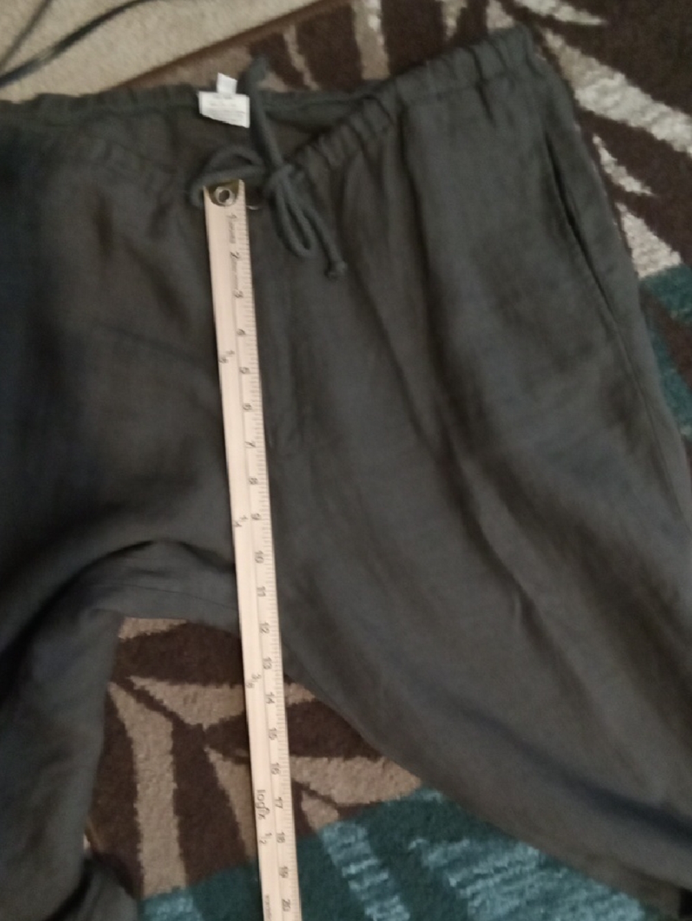 P.A.R.O.S.H Italian Linen Casual Chick Olive Green Resortwear Coastal Pants XL - Picture 10 of 12